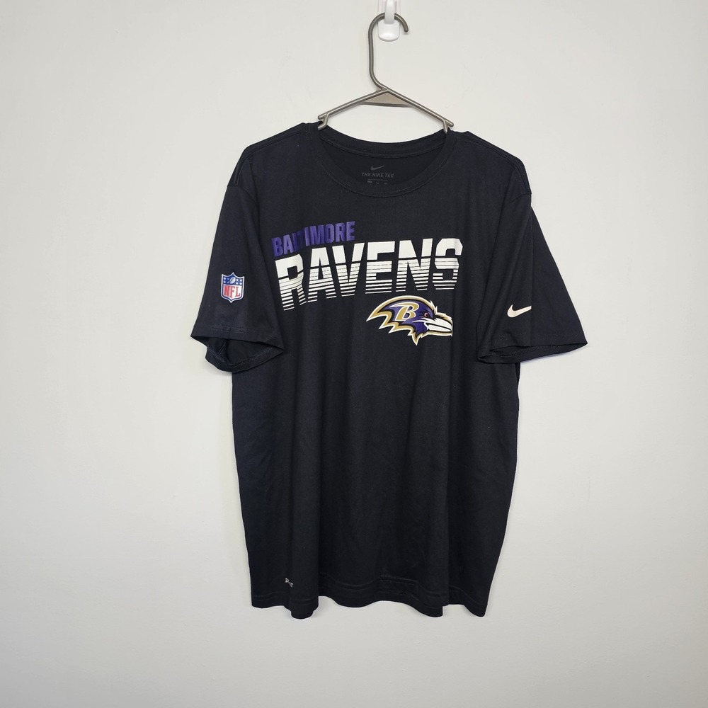 Baltimore Ravens Nike Dri Fit Shirt Size XL Athletic Cut T-shirt NFL Black
